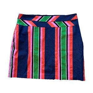 Trina Turk Colorful Striped Mini Skirt Womens 4 Summer Colorblock Preppy Office‎